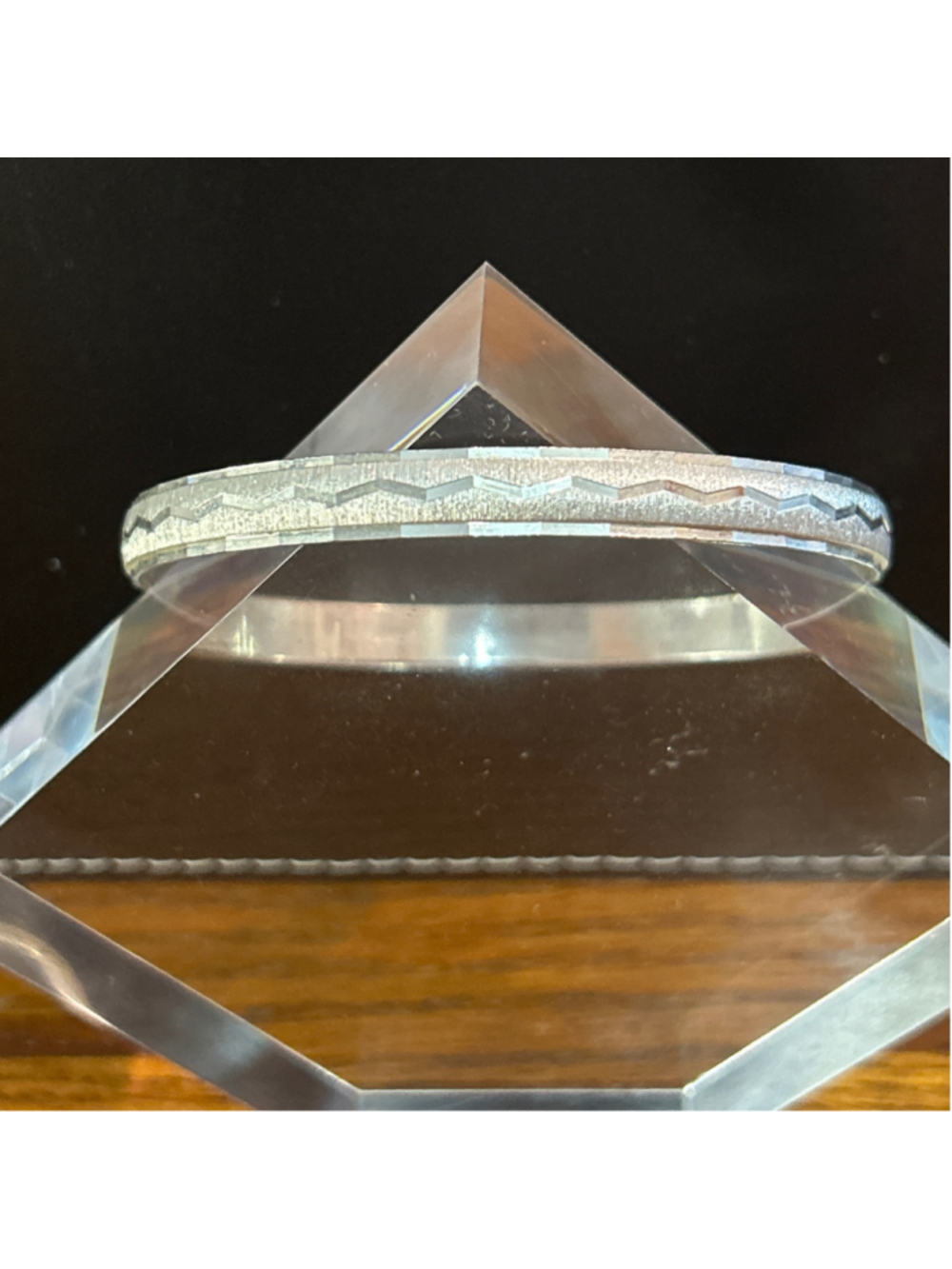 Women's Vintage Monet Silver Tone Textured Bangle Bracelet One Size